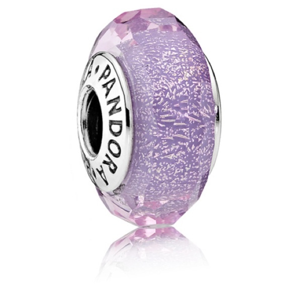 Pandora, purple shimmer faceted Murano glass charm - Picture 7 of 7